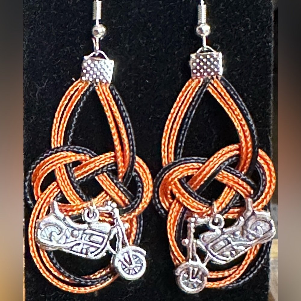 Handmade Paracord Motorcycle Earrings